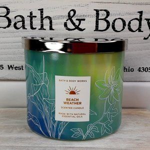 BATH & BODY WORKS 'BEACH WEATHER' 3-WICK CANDLE LUMINIOUS OMBREA WRAP